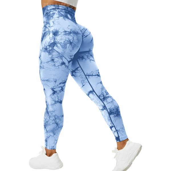Tie Dye Seamless Leggings för kvinnor Hög midja Yoga byxor. Scrunch Butt Lifting