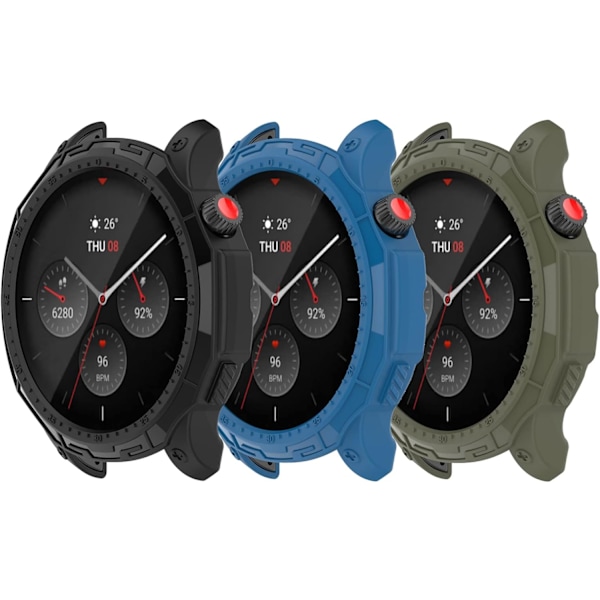 Skal Kompatibelt för Amazfit GTR 4 Fodral TPU Stötfångare Skalskydd Anti-Rep Ram för Amazfit GTR 4 GTR4 Smartwatch Tillbehör (Gr