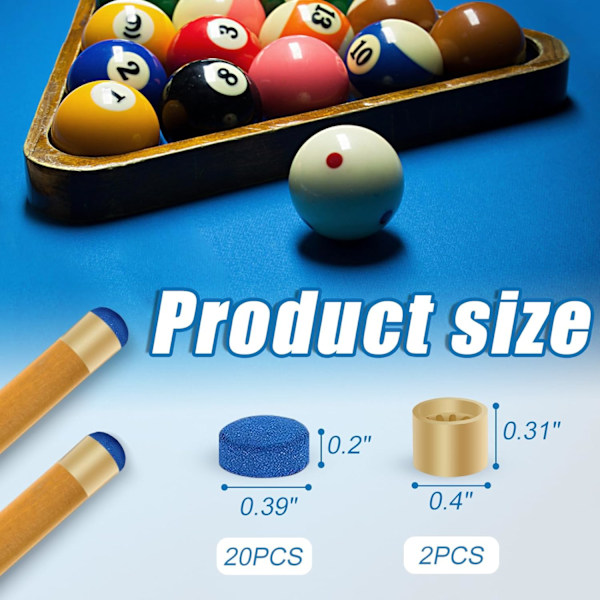 Cue Tips Set - Biljard og Snooker Cue Reservetips
