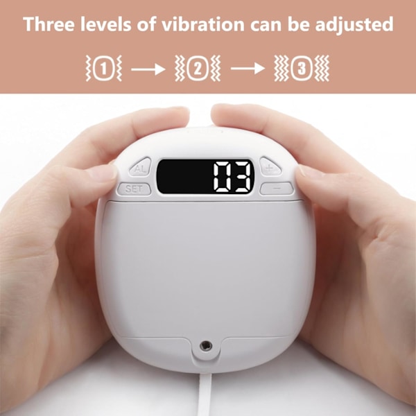 Vibrerande väckarklocka under kudden, batteridriven tyst vibrerande sängvibrator med dubbla larm och 3 nivåer och blinkande ljus, LED digital reseväckarklocka