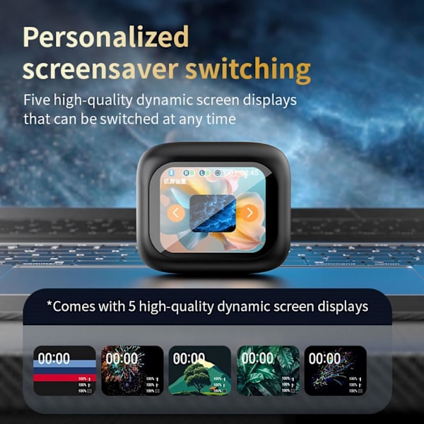Aktiv brusreducerande öronsnäckor ANC med smart pekskärm för iPhone Android TWS True Wireless Bluetooth-öronsnäckor Black