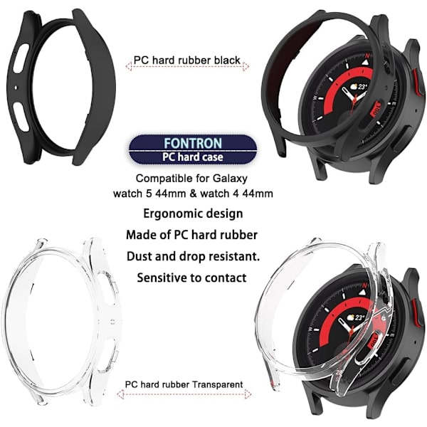 Smartwatch-etui kompatibelt med Samsung Galaxy Watch 5 44 mm skærm