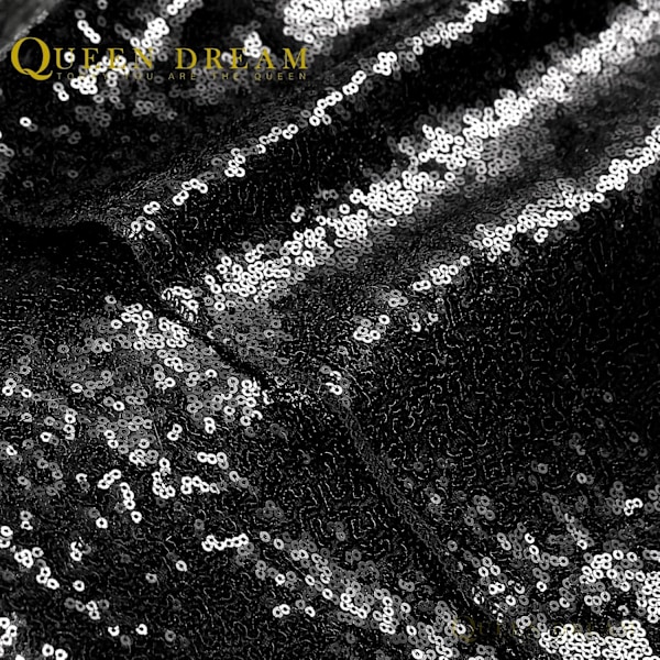 Svart Sequin Bakgrunn 2 Paneler 2FTx8FT Halloween Bakgrunn Gardiner Fest