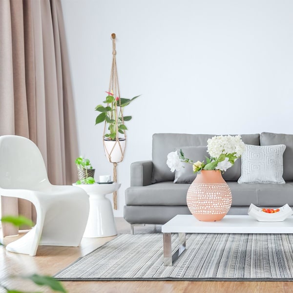 Växthängare för inomhusmakrame hängande planteringskärl (6-pack)
