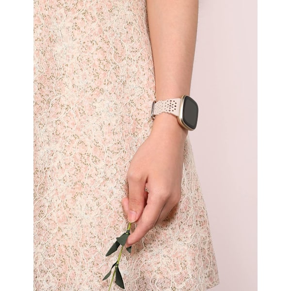 Silikonrem i spets til Fitbit Versa 3/Sense - Smal og vandtæt