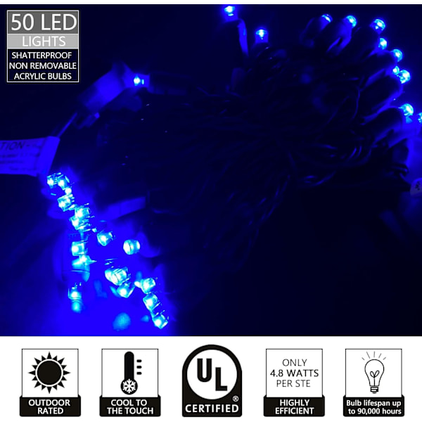 50 st breda vinkel 5MM Mini LED julbelysning, LED ljusslingor för utomhusbruk
