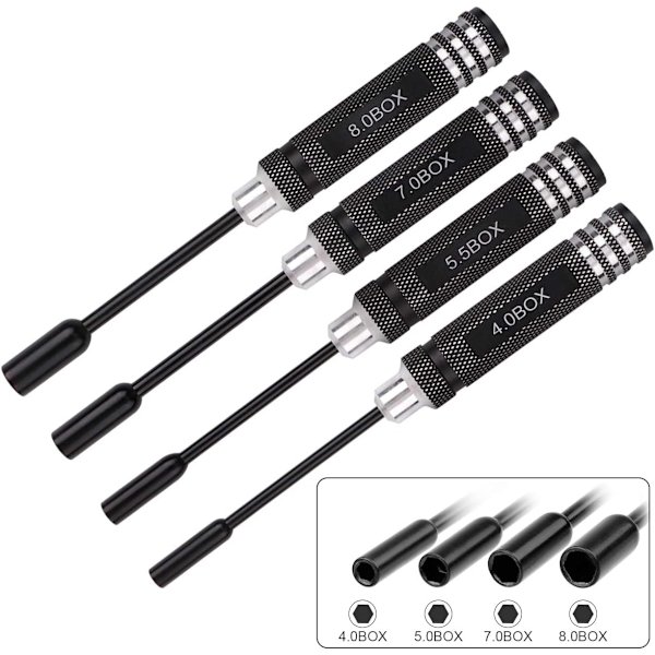 4PCS Hex Nut Drivers Skruvmejsel Verktyg Kit Set för RC Helikopter RC