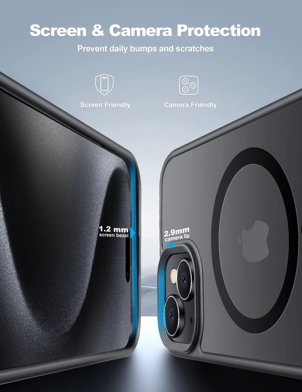 för iPhone 15 Plus&iPhone 14 Plus Mobilskal Passar MagSafe 3m Dropptåligt Matt Hudkänsla Baksida för iPhone 15 Plus&iPhone 14 Plus