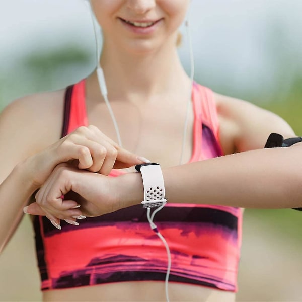 4-pakke sportsbånd som er kompatible med Fitbit Charge 4-bånd og Fitbit Charge 3-bånds silikonerstatning Wristba Large