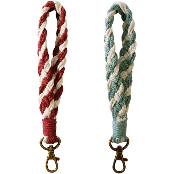 2 stk Nøkkelring Armbånd Håndlaget Wristlet Nøkkelring Nøkkelring