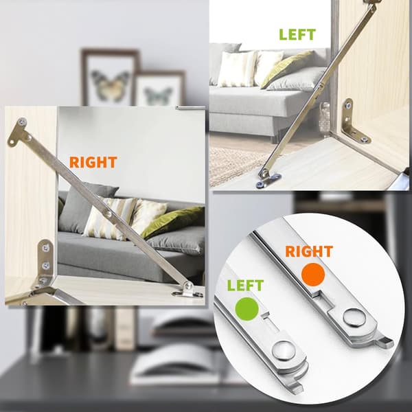 4-pack klaffstöd, klaffbeslag, 180° gångjärn för möbler, dörr, lock, skåpsdörr