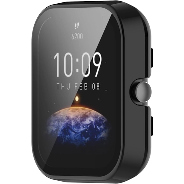Skærmbeskytter Kompatibel med Amazfit Bip 3 Pro Etui Smartwatch Tilbehør Beskyttelsescover Ridsefast Fuld Beskyttelse (Sort) Sort