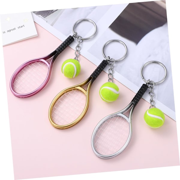 15 stk. Tennis Racket Nøglering Mini Volleyball Nøglering Nøgleringe til Tennis Racket Bulk Gaver til Voksne Sports Nøglering til Charm Flocking Miss As