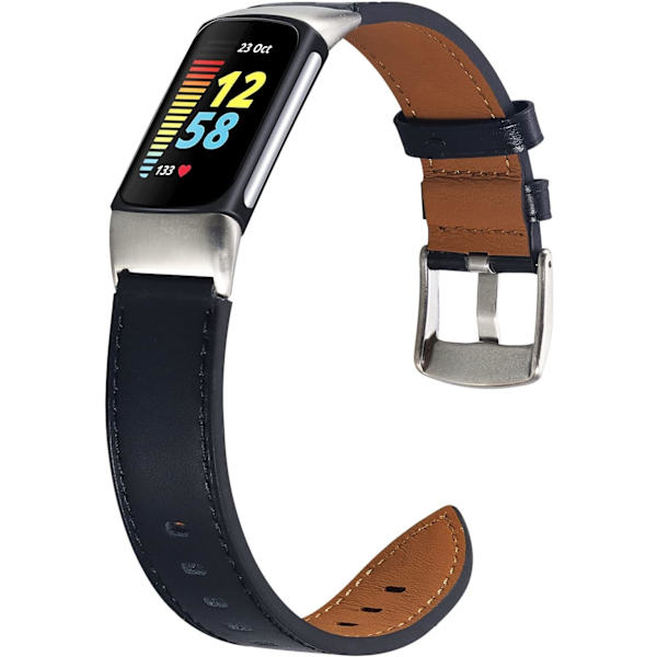 Rem för Fitbit Charge 5 - Äkta läderersättningsband för kvinnor och män