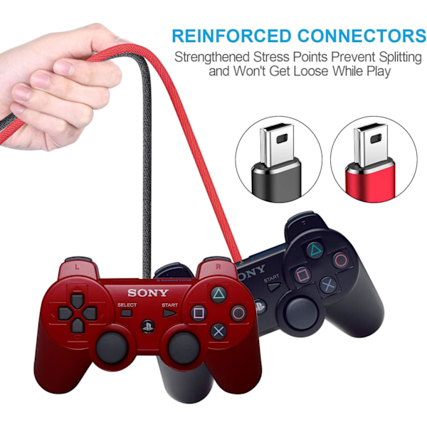 Ps3-kontrollerlader Ladningskabel \\U2013 2-pack 10 fot