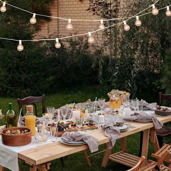 G40 Utomhus ljusslingor LED 25FT Patio ljusslingor, LED Vattentät krossäker dimbar hängande globlampa för trädgårdsbistrofestgård dekor,