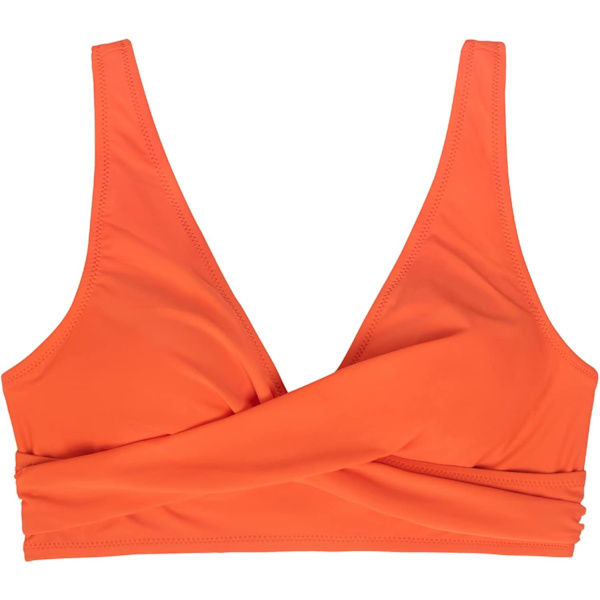 Bikini-top med bred, fast rem, V-hals og krydsryg med snøring til kvinder
