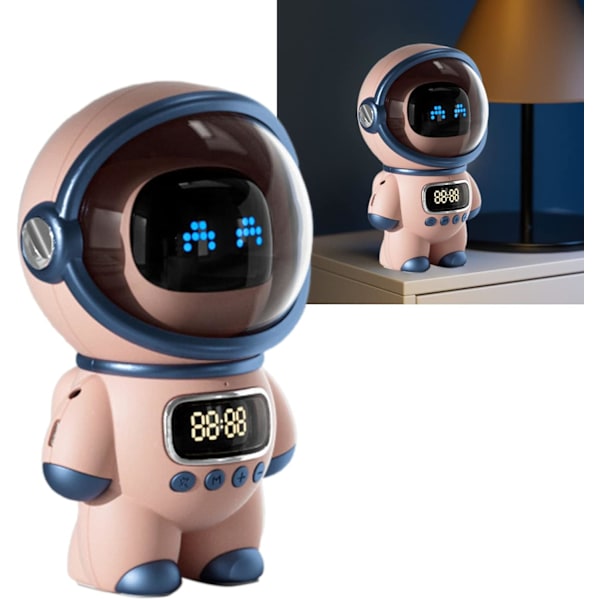 Högtalare AI Intelligent Voice Bluetooth-högtalarklocka väckarklocka Liten nattlampa Födelsedagspresent Dekor för hemfest Utomhuskontor ()
