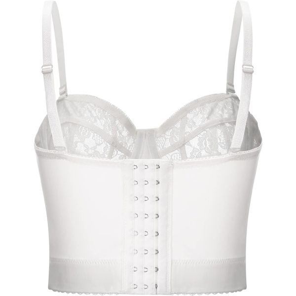 Womens Lace Sweetheart Bustier Bra Backless Longline Lace Bras