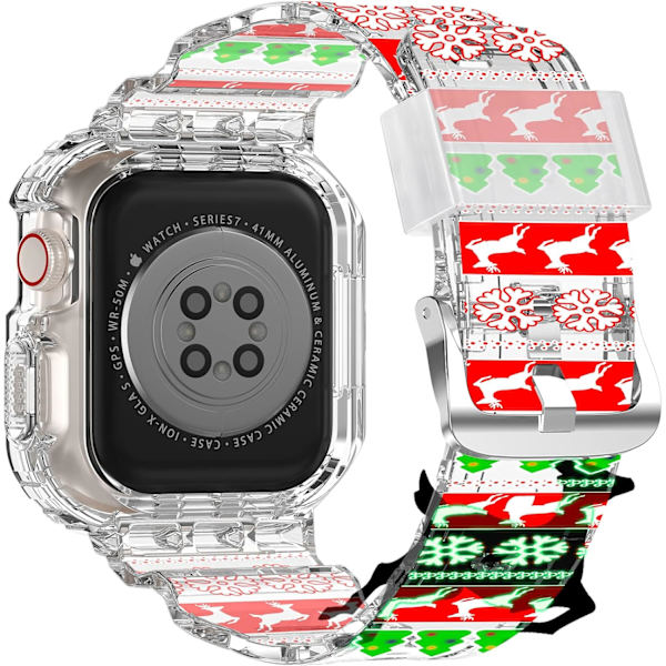 Kompatibel med krystallklare Apple Watch-reim, 45 mm 44 mm