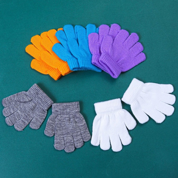 16 par barn vinter varma magiska handskar, stretchiga stickade