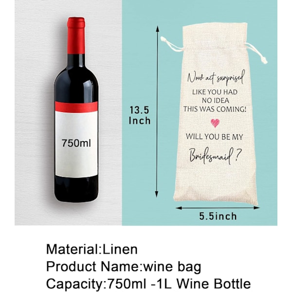 Brudtärna vinpåse - rolig present till brudtärnor