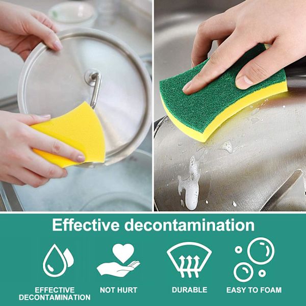Köksrengöringssvampar, 24-pack Eco Non-Scratch för Disk, Scrub