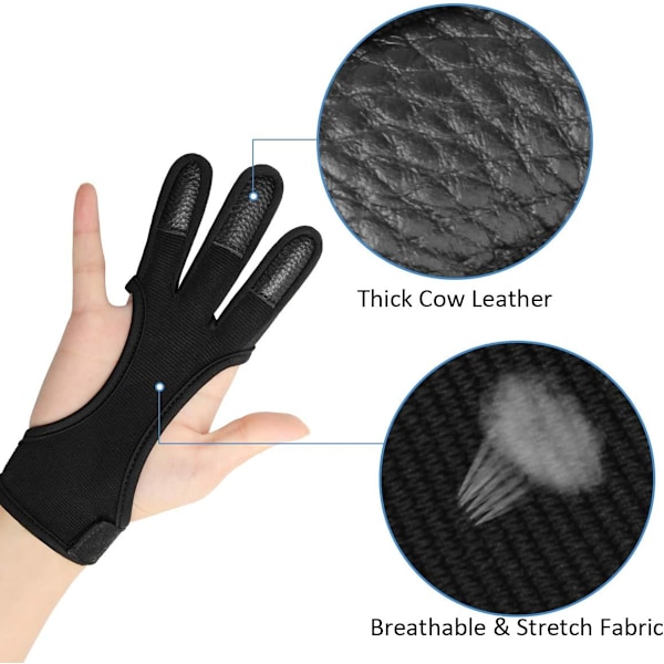 Bueskydning Finger Handske - Black Feather Bueskydning Handske