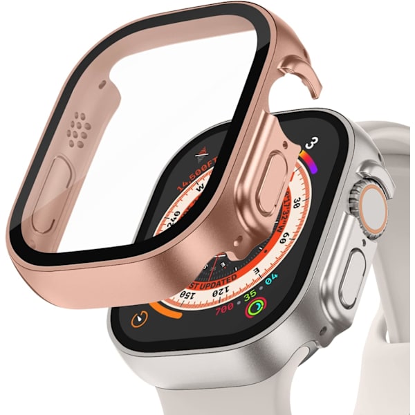 2-pak etui kompatibel med Apple Watch Ultra 49 mm med hærdet glas