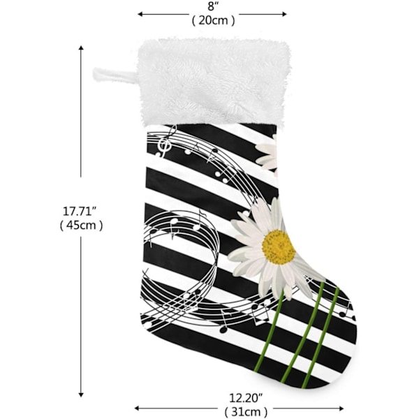 Julklapp, Personliga Julklappsstrumpor 2-pack Vita Prästkragar Svart Vit Randig 45,7 cm Julstrumpor Hängande Ornament K