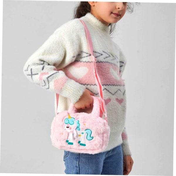 4 st Enhörning Crossbody Väska Söta Djur Crossbody Väska Flickor Crossbody Väska Crossbody Väska Cartoon Enhörning Plysch Väska Enhörning Plysch Väska Singel Axelväska