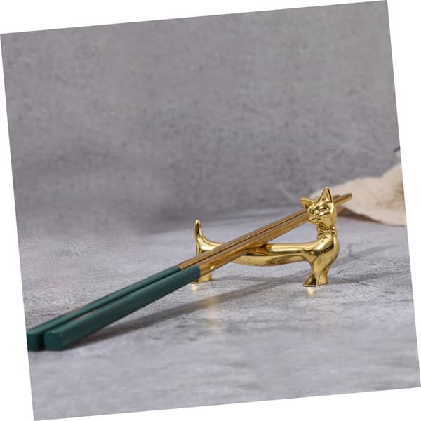 wxsp 2 Stykker Kattefoderholder Guldbelagt Zinklegering Spisepindeholder Knive Gafler Ske Stativ Hotelbord