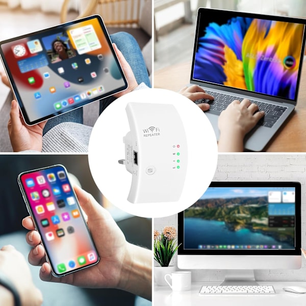 WiFi-förstärkare, 300 Mbit/s/2,4 GHz, för alla WiFi-routrar