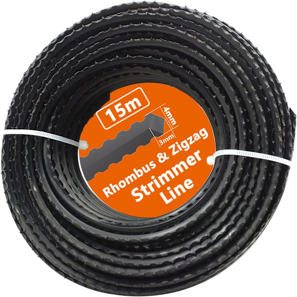 Heavy Duty Rhombus Zigzag Grass Trimmer Line - 3mm - 4mm Diameter