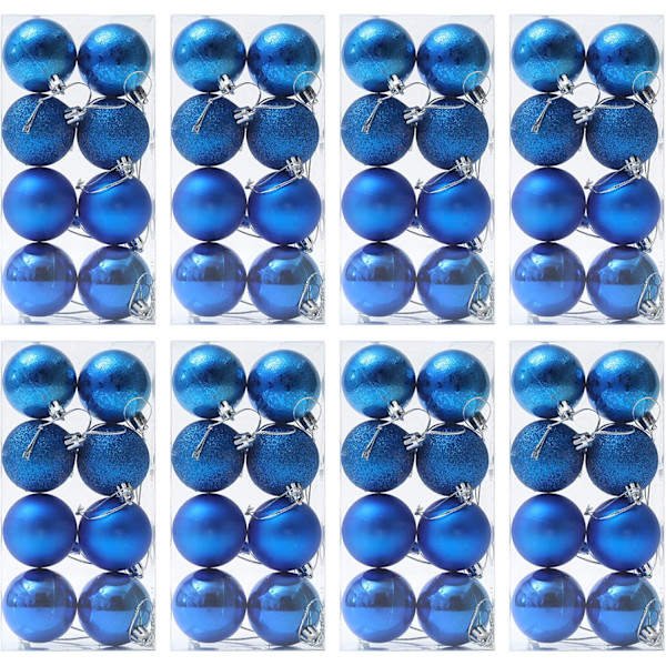 Blå julgranskulor 50mm/1,97 tum Ornament 8/Set 64 st Osplitterbar