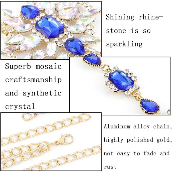 Boho Rhinestone Statement Halskæde Krystal Halskæde Krop