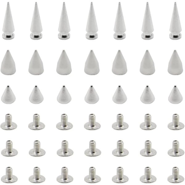 Cone Spike Studs with Screw (120 Sets) - Metal Rivets for DIY Crafts and Clothing Decoration