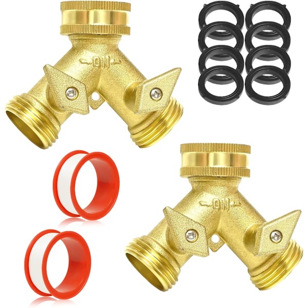 Have Splitter 2 Vejs. 2 Pakke Have Slange Y Splitter. Messing Slange