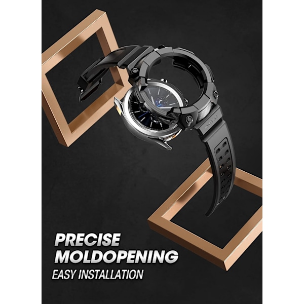 [Unicorn Beetle Pro Series Case för Galaxy Watch 3 [45mm] 2020 Release, Robust skyddande fodral med remmar Svart  Svart