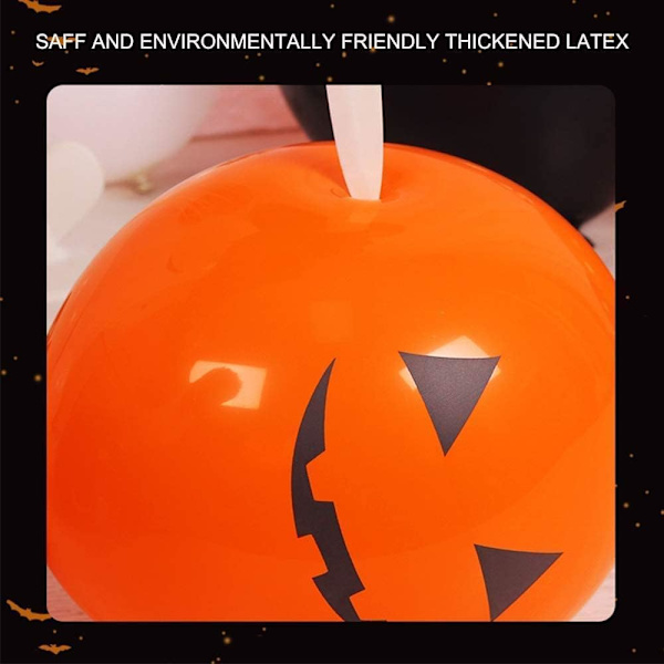 100 stk 12 tommer tykke lateksballonger Halloween-dekorasjoner festartikler ballonger svart oransje hvit oransje, hvit oransje, hvit
