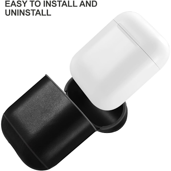Airpods-fodral. Äkta läder skyddande stötsäkert