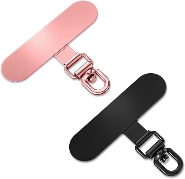 360° Roterende Telefon Tether Tab & Lanyard Connector, 20 kg Rustfrit Stål Telefonklips, Universal Drejeadapter til Stropper, Ingen-Klæbende Case Indsats