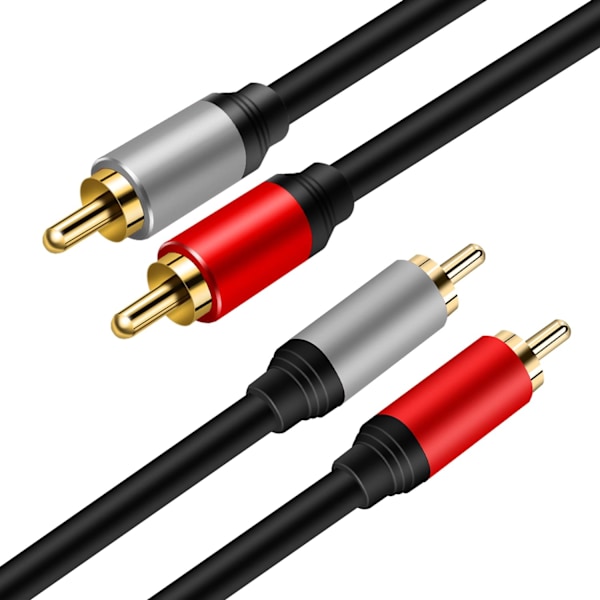 2RCA til 2RCA-kabel 1,8 m - Guldbelagt stereo-lydkabel til hjemmet