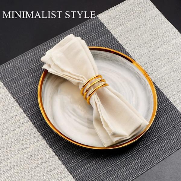 8 stk. Gull spiral serviettringer