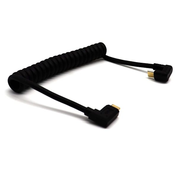 U-formad USB C till USB C fjäderkabel, 4K @60Hz 10 Gbs typ