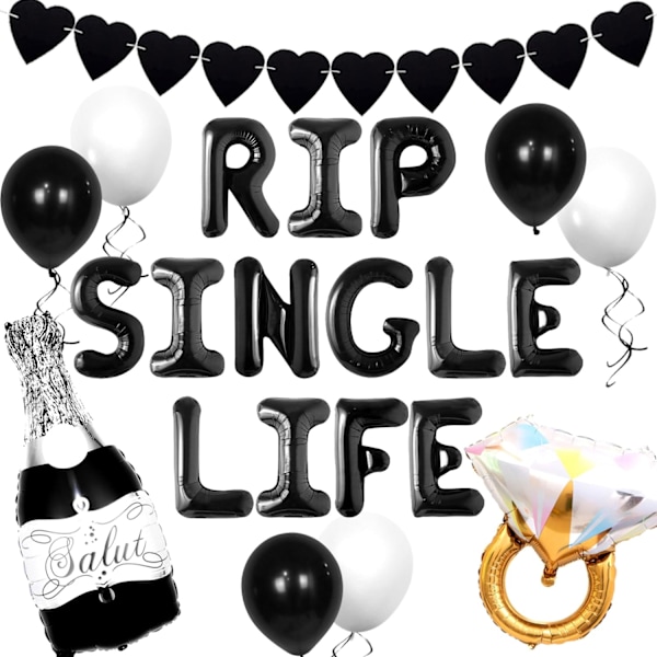 Rip Single Life Ungkarlefest Dekoration Gotisk Ungkarlefest Dekorationer Ungkarlefest Forlovelse Bryllupsfest Sort 1 Sort 1