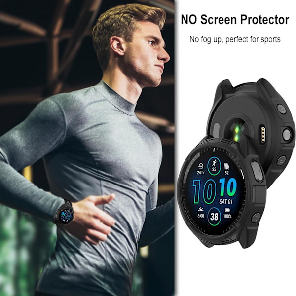 Kompatibel med Garmin Forerunner 965 Skärmskydd Fodral, Mjuk TPU Anti-Repskyddande Skyddsfodral Täckning Skyddande Skal Smartwatch Tillbehör