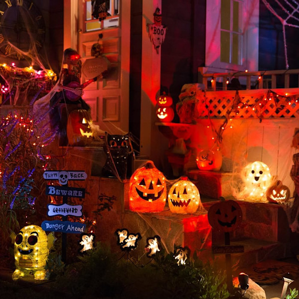 Orange Halloween ljusslinga 19ft, 70 LED C5 julbelysning för inomhus- och utomhusbruk, ETL-certifierad perfekt för Halloween, Thanksgiving,