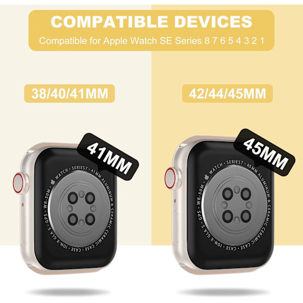 Kompatibel med kristallklara Apple Watch-armband, 45 mm 44 mm