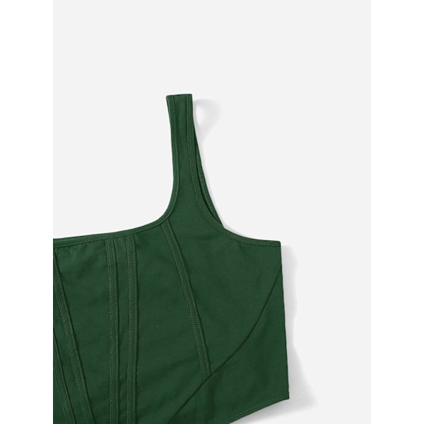 Kvinners Plus Size Square Neck Asymmetrisk Hem Ermeløs Crop Tank Top